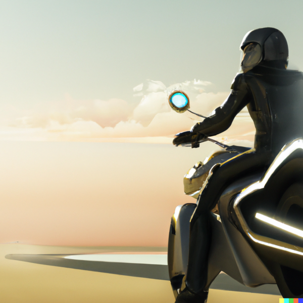 DALL·E 2023-01-23 17.18.28 - photorealistic drawing about motorcyclist heading to the horizon, futuristic landscape.png